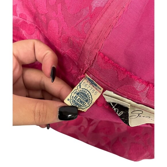 Vintage Alper Schwartz Womens Dress Jacket Set Small Pink Jacquard Cocktail 70s - Picture 11 of 15